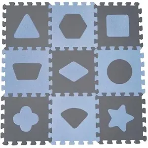 BABYDAN Penová hracia podložka puzzle Geometrické tvary, Blue 90 x 90 cm