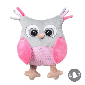 BabyOno Have Fun Owl Sofia plyšová hračka s hrkálkou Pink 1 ks