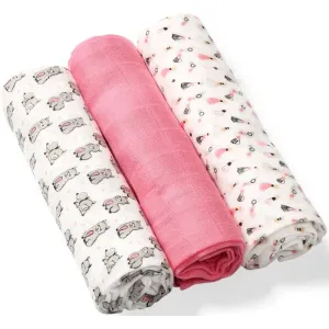 BabyOno Take Care Natural Diapers látkové plienky 70 x 70 cm Pink 3 ks