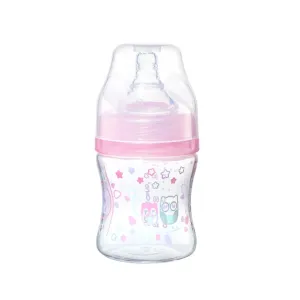 BabyOno antikoliková fľaša so širokým hrdlom, 120 ml – ružová
