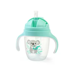 BabyOno Be Active Sippy Cup with Weighted Straw tréningový hrnček s rúrkou 6 m+ Koala 240 ml