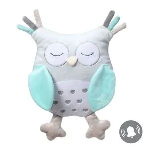 BabyOno Have Fun Owl Sofia plyšová hračka s hrkálkou Blue 1 ks