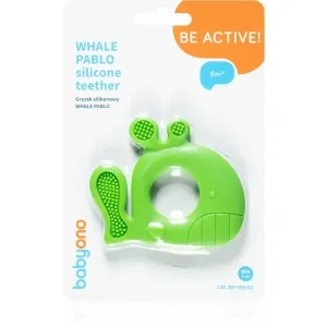 BABYONO - Hryzačka silikónová veľryba Pablo 6m+ zelená