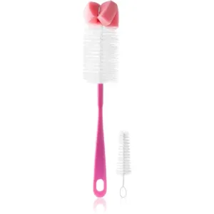 BabyOno Take Care Brush for Bottles and Teats with Mini Brush & Sponge Tip kefa na čistenie Pink 2 ks #7280269