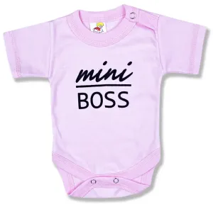 Detské body, krátky rukáv - Mini Boss, ružové veľkosť: 74 (6-9m)