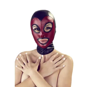 Bad Kitty - lesklá maska ​​- čierno-červená (S-L)