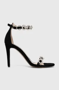 Semišové sandále Baldowski čierna farba