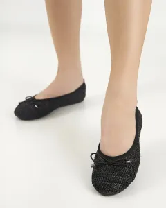 Wewo čierne dámske pletené baleríny - topánky