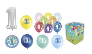 Hélium na plnenie balónov + balóny na oslavu 1. narodenín chlapca - 420 l - BALLONPUB