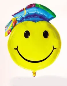 Fóliový balónik so smajlíkom - promócie 95 cm - BALONČ #2257479