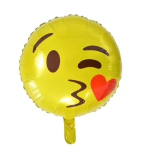 Balón fóliový smajlík – smile – kiss – bozk – 45 cm