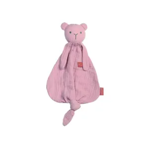 Bam Bam Prítulka medvedík z organickej bavlny - ružový
