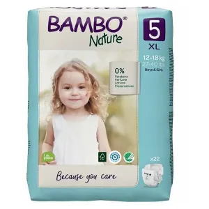 BAMBO 5 XL (12-18 kg) detské plienky priedušné, savosť 1100 ml (inov.2020) 1x22 ks