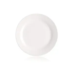 Sada plytkých porcelánových tanierov BASIC nedekorované 26,5 cm, 6 ks, biele