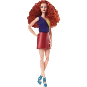 Mattel Barbie Looks Bábika rusovláska v červenej sukni 29 cm