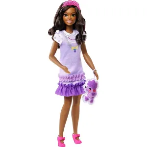 MATTEL - Barbie HLL18 Moja Prvá Barbie Bábika –Čiernovláska s pudlíkom