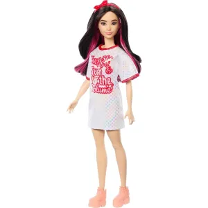Mattel Barbie modelka Biele lesklé šaty
