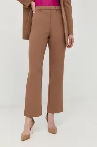 Nohavice Bardot dámske, hnedá farba, rovné, vysoký pás