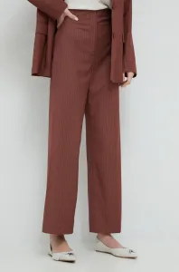 Nohavice Bardot dámske, hnedá farba, široké, vysoký pás #8180012
