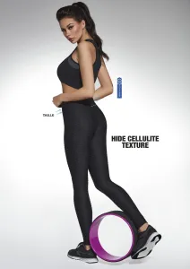 Bas Bleu AURA sports leggings black with wasp waist and cellulite-hiding structure and welt emphasizing the buttocks #764249