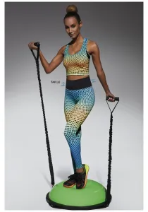 Bas Bleu WAVE 90 sports leggings with wasp waist effect and colorful print