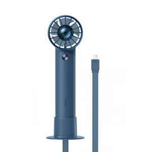 Baseus Flyer Turbine ručný / stolný ventilátor + kábel USB / Lightning, modrý (ACFX010003)