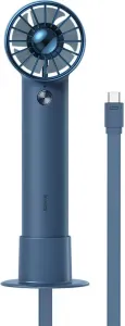 Baseus Flyer Turbine ručný / stolný ventilátor + kábel USB / USB-C, modrý (ACFX010103)