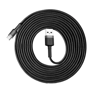 Baseus Cafule kábel USB / USB-C QC 3.0 2A 3m, čierny/sivý (CATKLF-UG1)