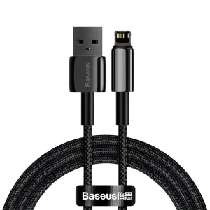 Baseus Tungsten kábel USB / Lightning 2.4A 1m, čierny (ALWJ-01)