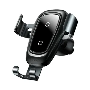 Baseus Metal Gravity držiak na mobil do auta, Qi bezdrôtová nabíjačka čierny (WXYL-B0A)