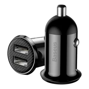 Baseus Grain Pro autonabíjačka 2x USB 4.8A, čierna (CCALLP-01)