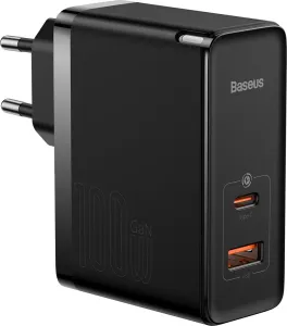 Baseus GaN5 Pro sieťová nabíjačka USB / USB-C 100W QC PD, čierna (CCGP090201)