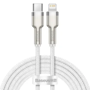 Basesu Cafule Series nabíjací/dátový kábel USB-C na Lightning PD 20 W 2 m, biela