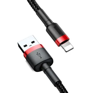 Baseus Cafule nabíjací/dátový kábel USB na Lightning 2,4 A 1m, červený-čierny