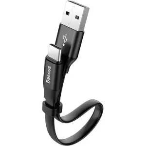 Baseus Nimble Series plochý nabíjací/dátový kábel USB-C 23 cm, čierny
