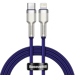 Basesu Cafule Series nabíjací/dátový kábel USB-C na Lightning PD 20 W 1 m, fialový