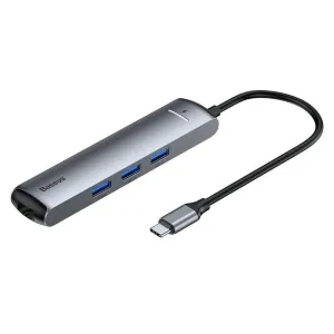 Adapter HUB 6in1 Baseus USB-C to 3x USB 3.0 + HDMI + RJ45 + USB-C PD