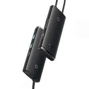 Hub 6in1 Baseus Lite Series USB-C - 2x USB 3.0 + USB-C + HDMI + SD/TF (black)