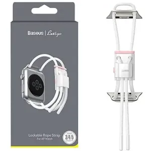 Baseus Lockable Rope Strap pre Apple Watch 42/44/45/Ultra 49mm White & Pink