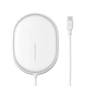 Baseus Light magnetická bezdrôtová nabíjačka + Type-C kábel 1.5m (kompatibilný s iPhone 12) biela