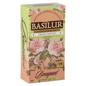 BASILUR Bouquet Cream Fantasy zelený čaj 25 vrecúšok