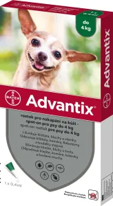 Advantix Spot On pre psy do 4kg 1x0,4 ml #127033