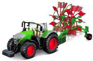 BBURAGO - Bburago 10cm farm traktor na zotrvačík s vlečkou fendt