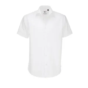 B&C Pánska čašnícka košeľa B&C krátky rukáv - biela -POSLEDNÝ KUS Biela,XXXL