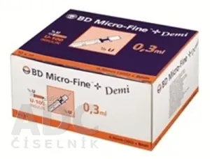 BD Micro fine + demi inzulinová striekačka U-100 s integrovanou ihlou objem 0 3 ml 10 x 10 ks