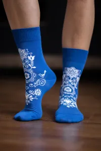Barefoot ponožky Folk - modré #1071497