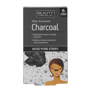 Beauty Formulas Čistiace pásky na nos s aktívnym uhlím Charcoal (Nose Pore Strips) 6 ks