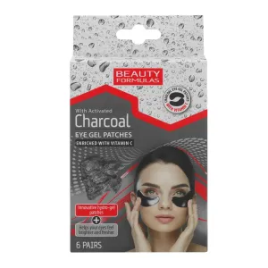 Beauty Formulas Vankúšiky pod oči s aktívnym uhlím Charcoal (Eye Gel Patches) 6 párov