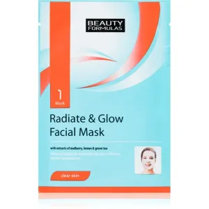 Beauty Formulas Clear Skin Radiate & Glow rozjasňujúca pleťová maska na regeneráciu pokožky 1 ks