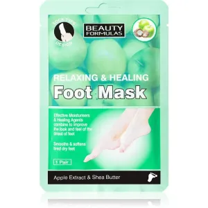 Beauty Formulas Relaxing & Healing regeneračná maska na chodidlá vo forme ponožiek 1 ks